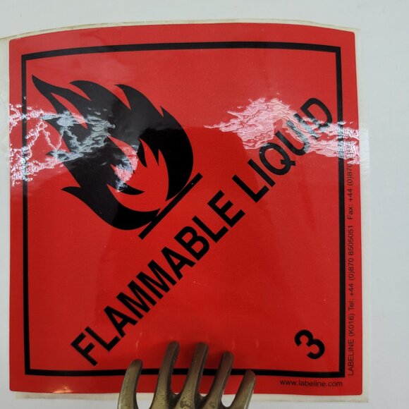 Flammable Liquid decal sticker 4" x 4" Vinyl Label New Old Stock - Picture 2 of 2